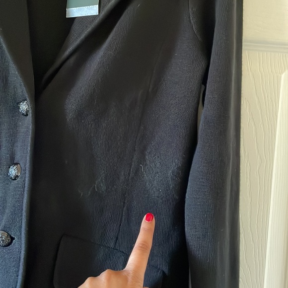 NEW with flaw, Ralph Lauren knit blazer black classic staple business casual - Picture 7 of 9